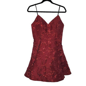 Alice + Olivia Party Dress Size 4 Red Metallic Sweetheart Event Fit Flare Date